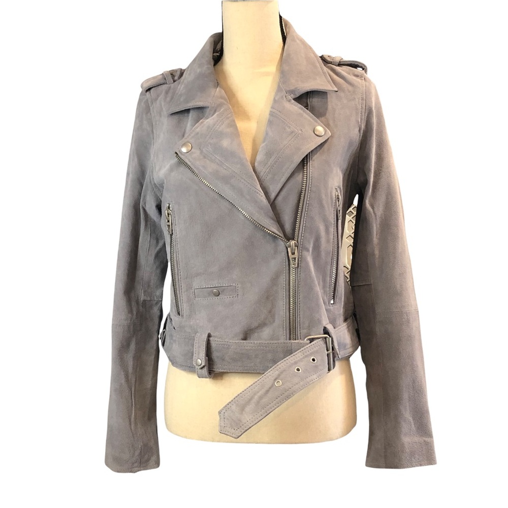 NWOT Blank NYC light grey Suede Moto Jacket